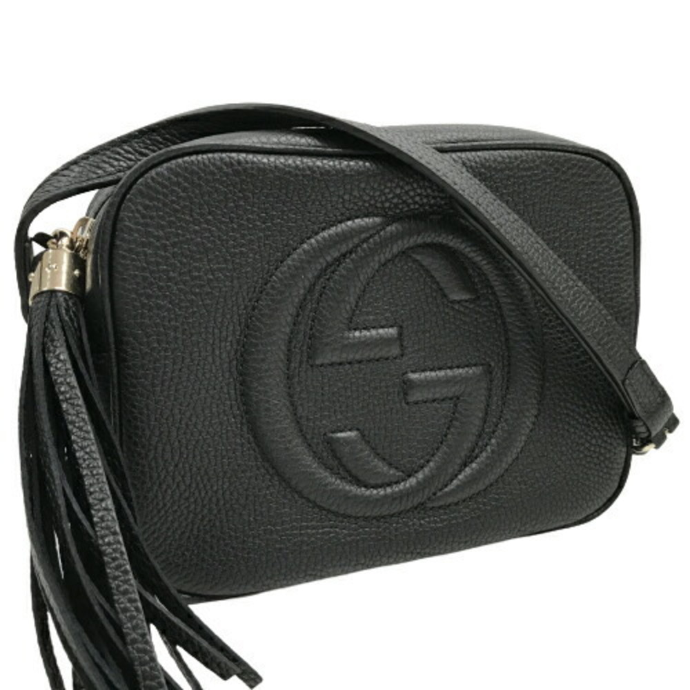 Gucci Disco Bag Soho Black Leather Crossbody Shoulder